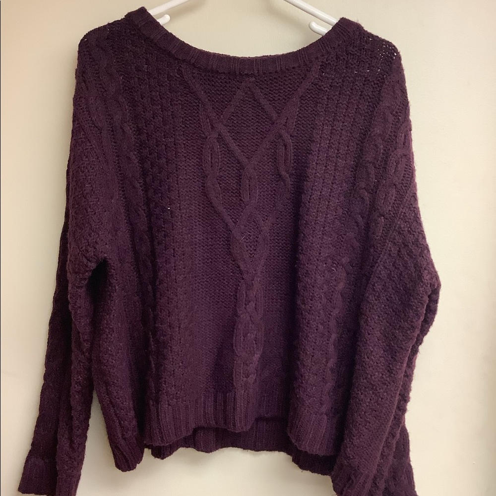 Mudd plum-colored cropped sweater